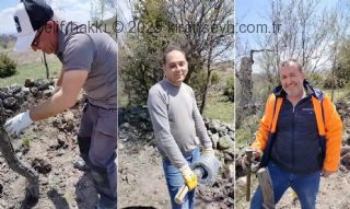 Yukarköy mezarlığı temizlenerek ağaçlandırıldı